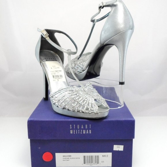 NIB$965 Stuart Weitzman Bridal Collection WeaveMe Swarovski Crystals Sandals 8 - Picture 15 of 16